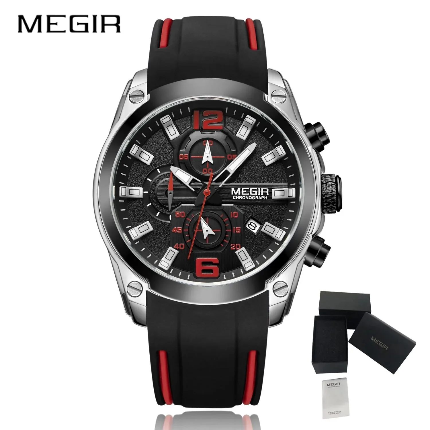 MEGIR Sport Watch Silicone Strap Chronograph Men Quartz Military Watch Waterproof Wrist Watches Relogio Masculino Man Clock - Image 7