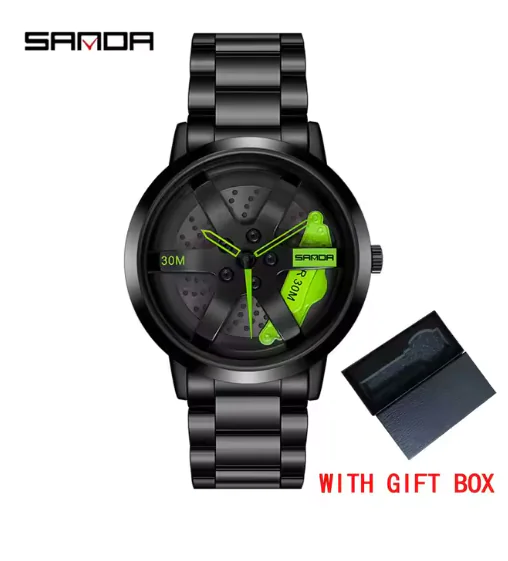 Men's 3D Car Wheel Sports Watch - Waterproof Quartz - Image 12