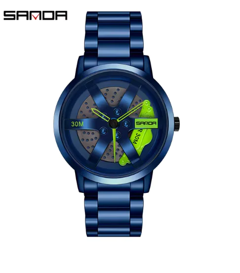 Men's 3D Car Wheel Sports Watch - Waterproof Quartz - Image 2