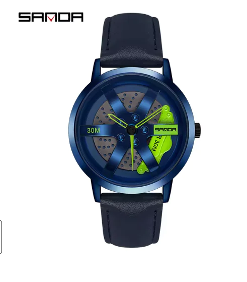 Men's 3D Car Wheel Sports Watch - Waterproof Quartz - Image 3
