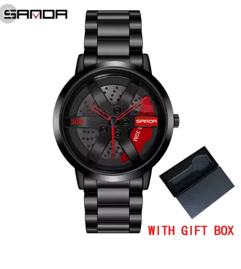 Men's 3D Car Wheel Sports Watch - Waterproof Quartz - Image 4