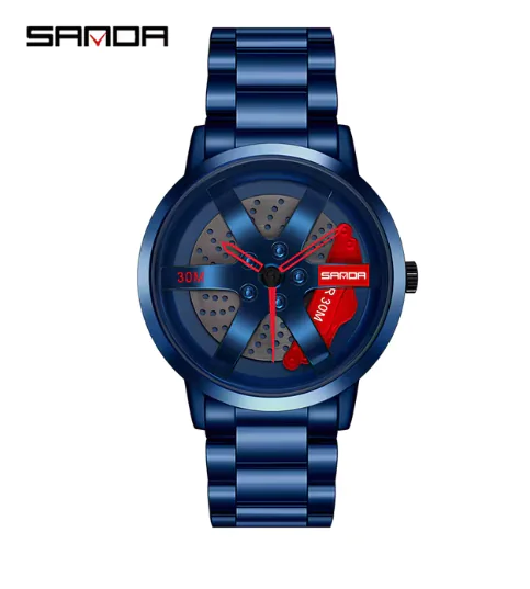 Men's 3D Car Wheel Sports Watch - Waterproof Quartz - Image 5