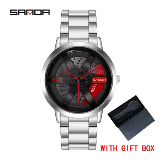 Men's 3D Car Wheel Sports Watch - Waterproof Quartz - Image 9