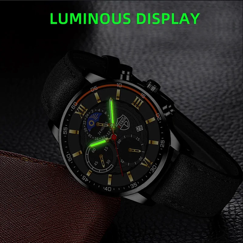 Men's Casual Leather Watch - Image 3