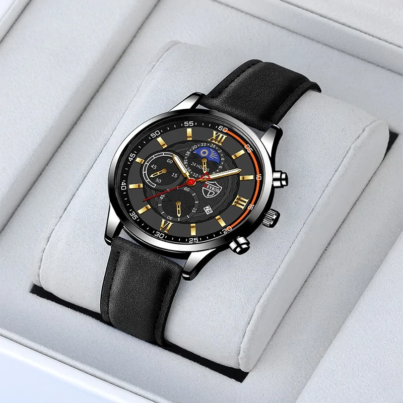 Men's Casual Leather Watch - Image 5