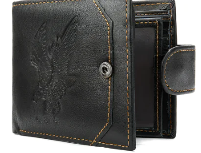Men's Cowhide Short Retro Wallet with Coin Pocket