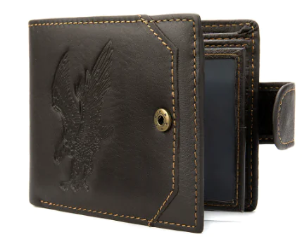 Men's Cowhide Short Retro Wallet with Coin Pocket - Image 2