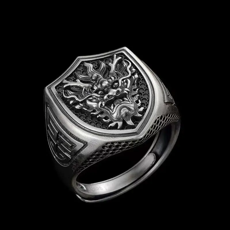 Men's Fashion Thai Silver Faucet Ring - Image 2