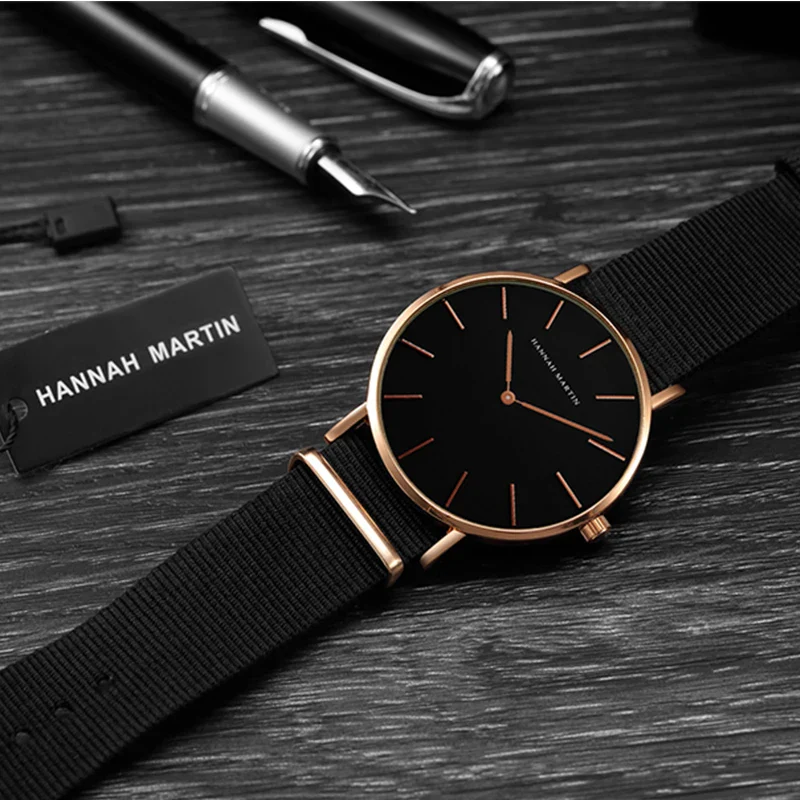 Men's Full Black Slim Simple Unisex Wristwatch - Image 4