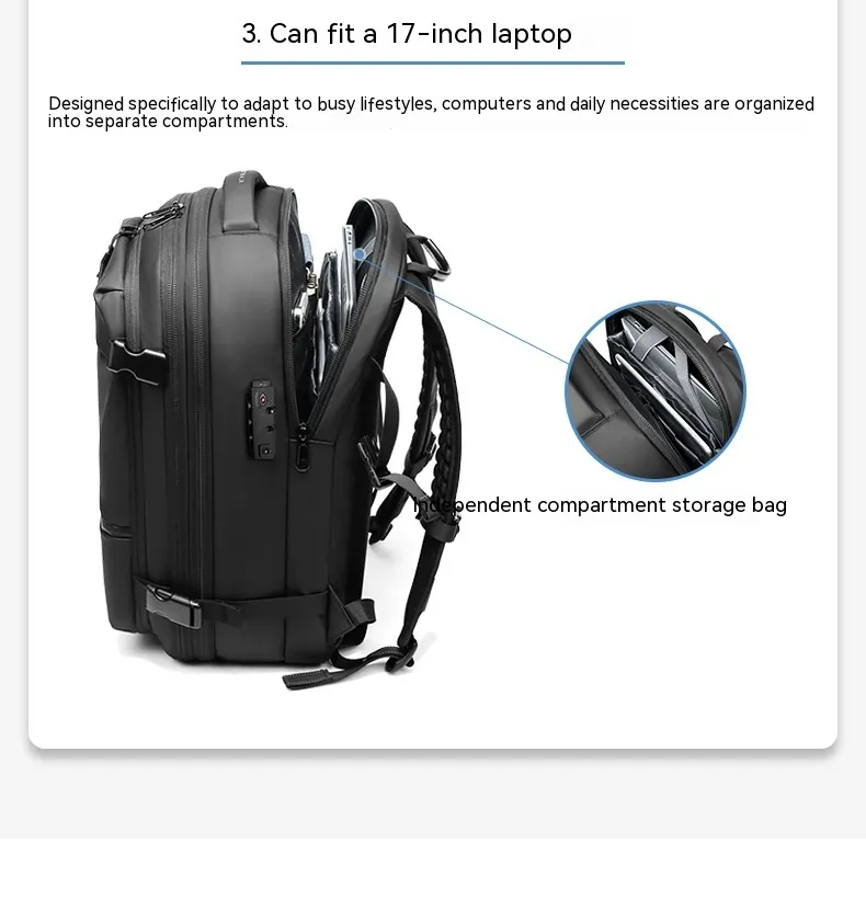 Men's Multifunctional Travel Backpack with Laptop Compartment - Image 6