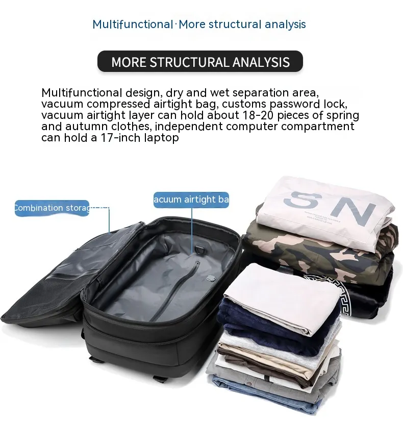 Men's Multifunctional Travel Backpack with Laptop Compartment - Image 7