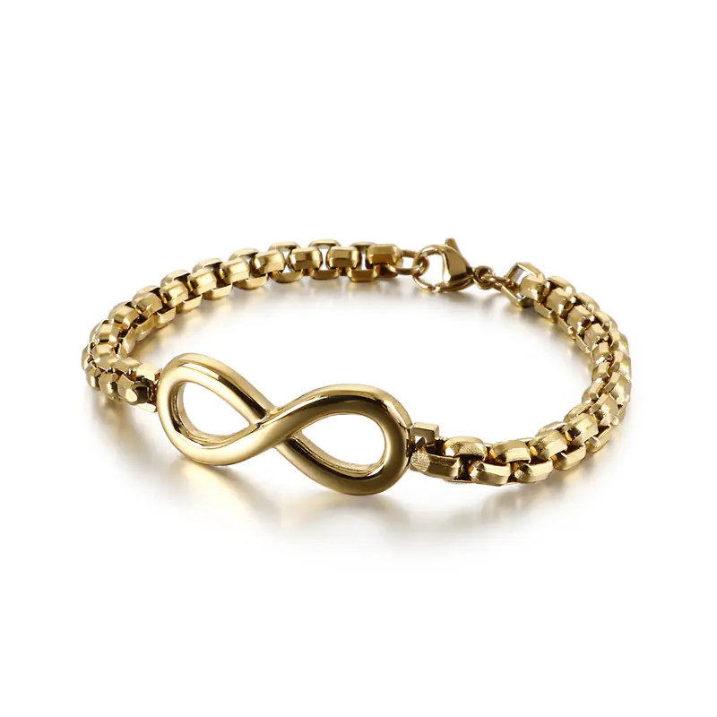 Men's Simple Stainless Steel Infinite 8 Chain Bracelet - Image 2