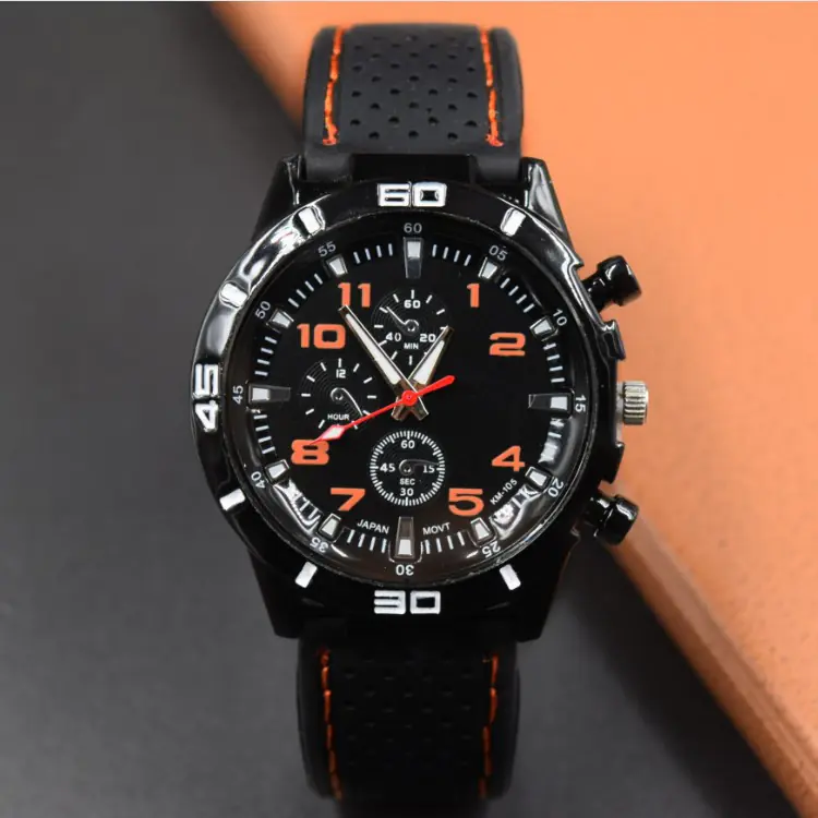 Men's Sports Quartz Watch with Silicone Strap - Image 3
