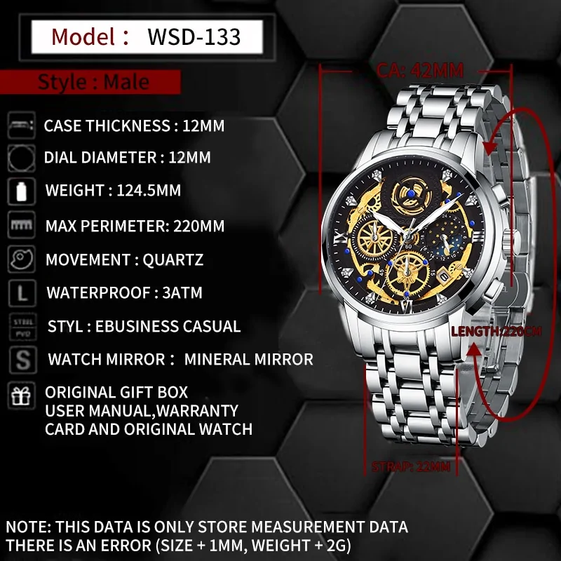 Men's Stainless Steel Watch - Image 2
