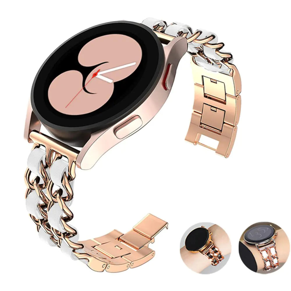 Metal Leather Strap for Samsung Watch - Image 2