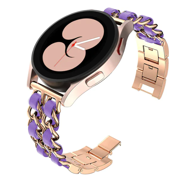 Metal Leather Strap for Samsung Watch - Image 29
