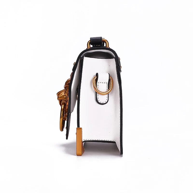 Metal Lion Head Mini Small Square Pack Shoulder Bag - Image 4