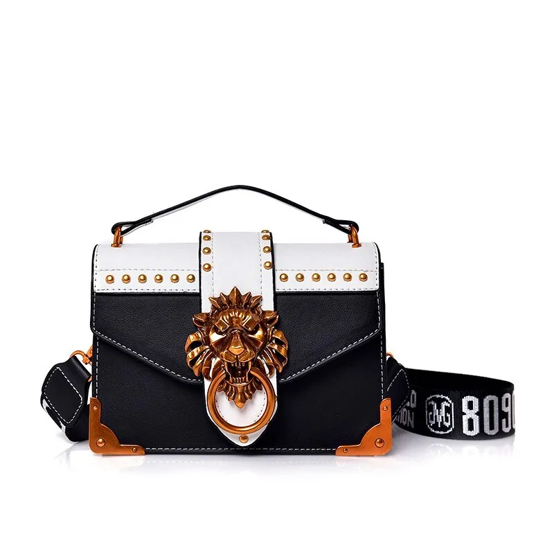Metal Lion Head Mini Small Square Pack Shoulder Bag - Image 7