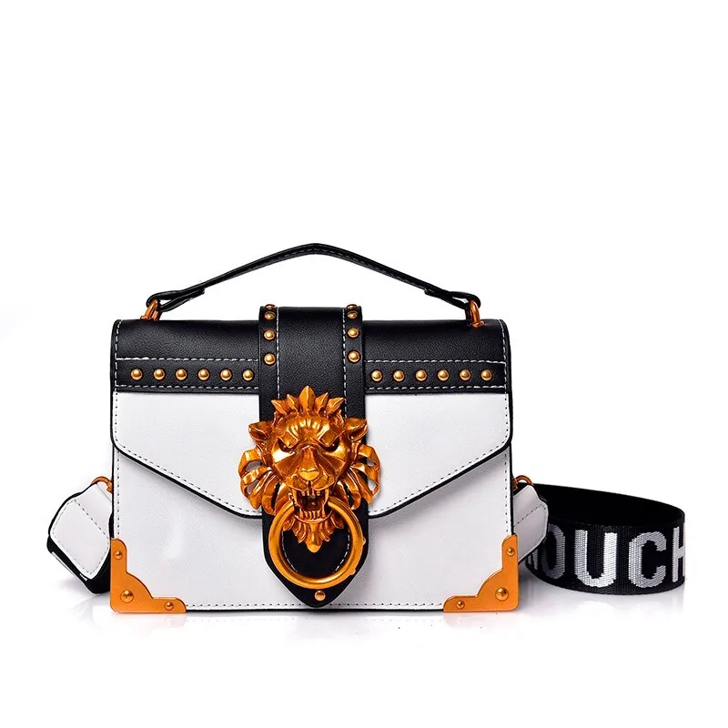 Metal Lion Head Mini Small Square Pack Shoulder Bag - Image 9