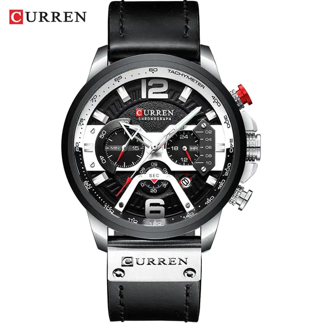 Military Leather Chronograph Wristwatch - Image 15