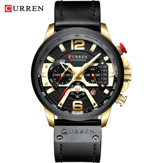 Military Leather Chronograph Wristwatch - Image 16