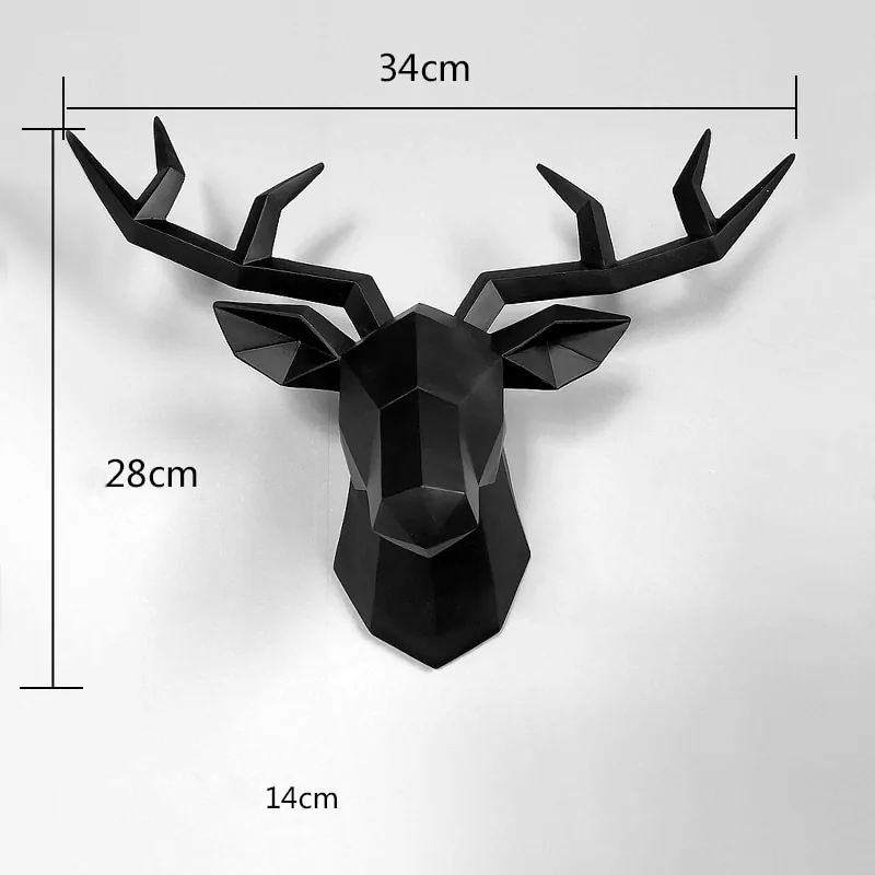 Modern 3D Deer Head Wall Sculpture - Image 11