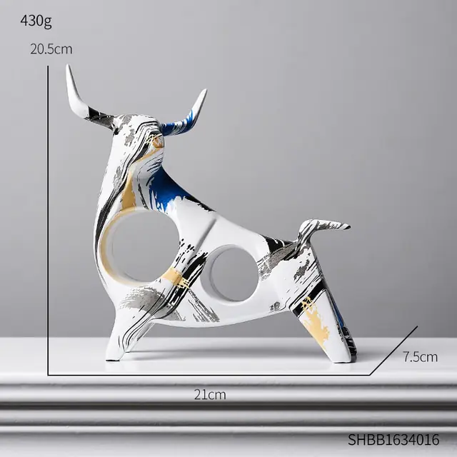 Modern Art Graffiti Cow Figurines - Image 10