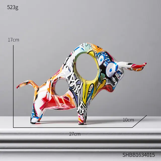 Modern Art Graffiti Cow Figurines - Image 11