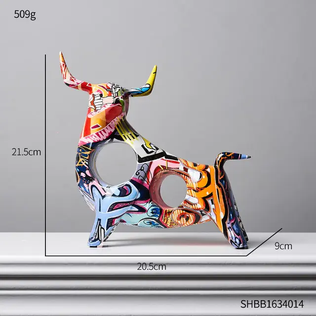 Modern Art Graffiti Cow Figurines - Image 12