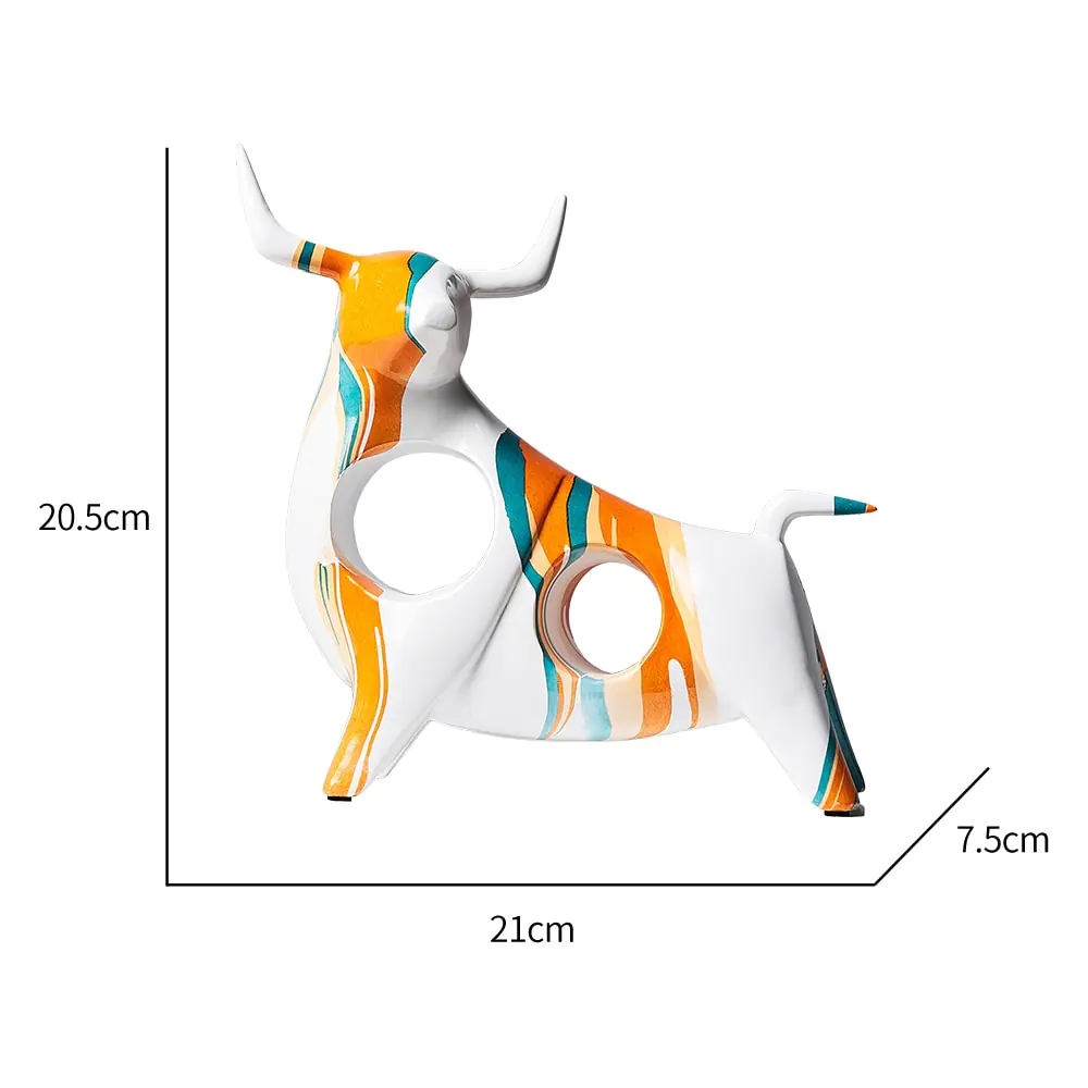 Modern Art Graffiti Cow Figurines - Image 6