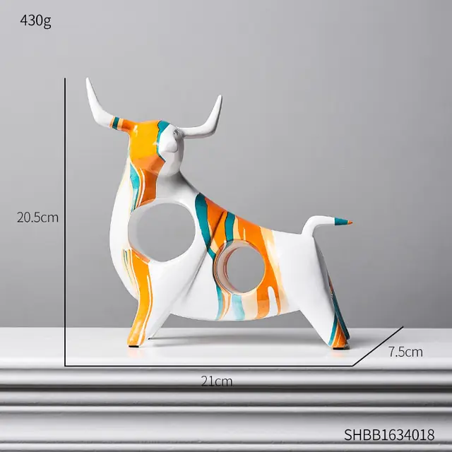Modern Art Graffiti Cow Figurines - Image 7
