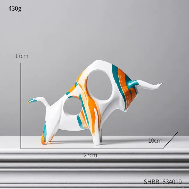 Modern Art Graffiti Cow Figurines - Image 8