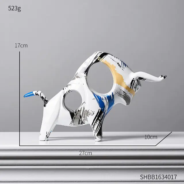 Modern Art Graffiti Cow Figurines - Image 9