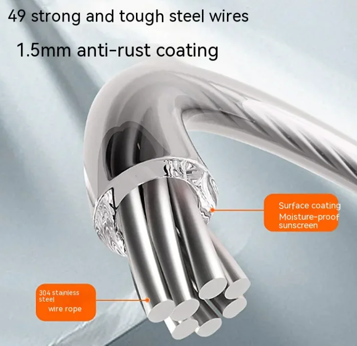 Modern Metal Clothes Drying Line - Image 4