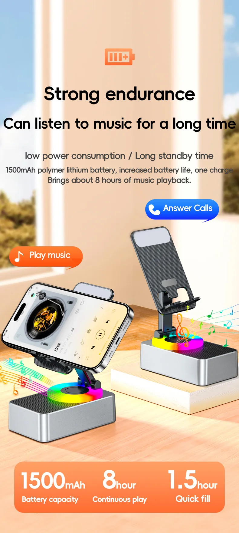 Multifunctional Foldable Three-in-one Mobile Phone Bracket Bluetooth Audio - Image 7