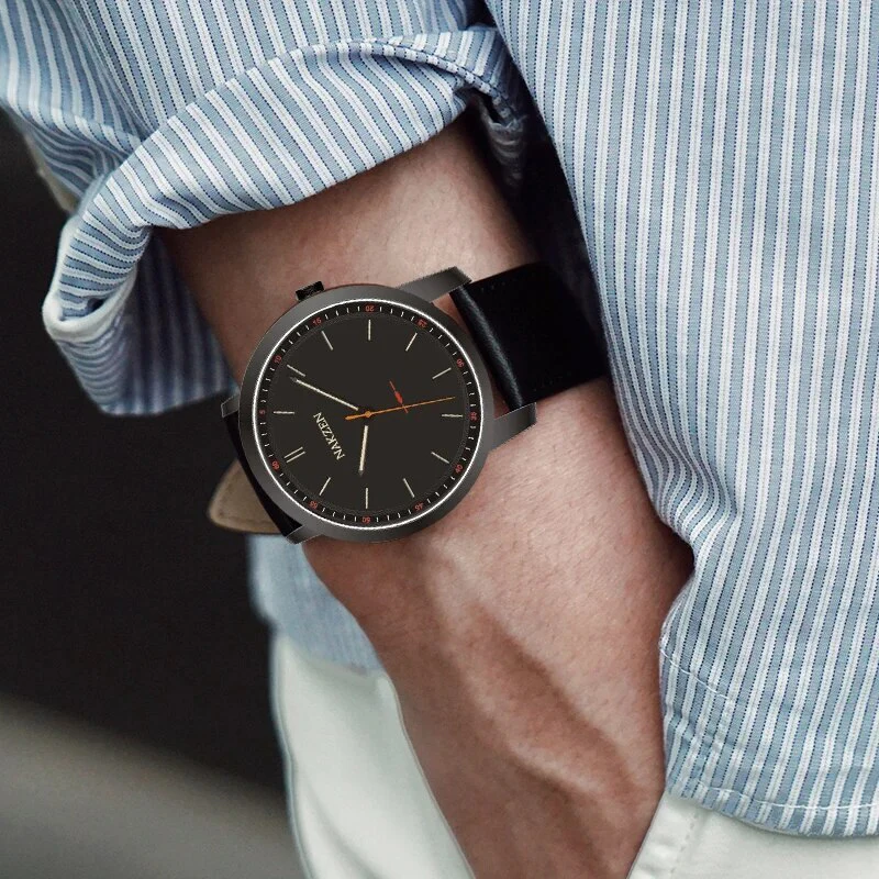 NAKZEN Fashion Male Quartz Watches Leather Watchband Business Wrist watch Waterproof Sport Men Watch Clock Relogio Masculino - Image 6