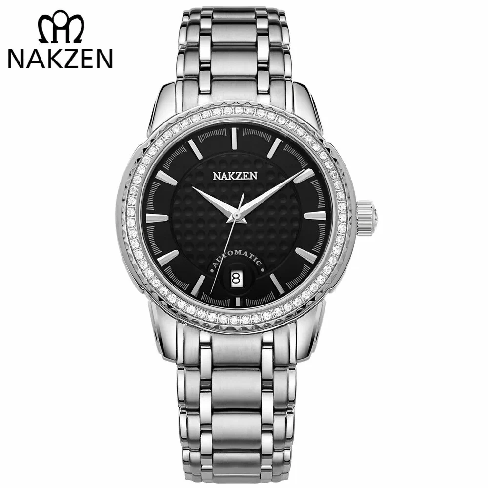 NAKZEN Men Mechanical Watch Men's Automatic Miyota 8215 Movement Diamond Watches Sapphire Wrist Watch Male Waterproof Clock