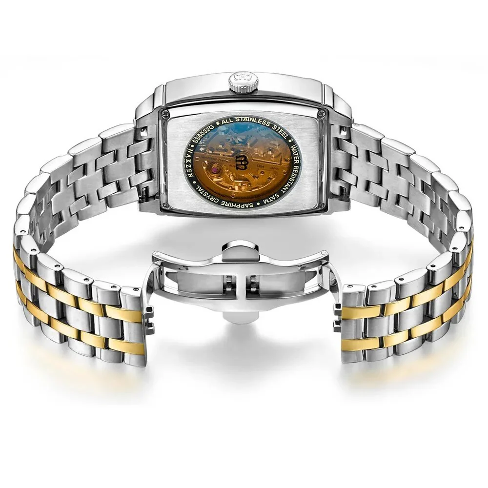 NAKZEN Rectangle Automatic Mechanical Men Watches Unique Design Tourbillon Skeleton Watch Luxury Valuable Male Clock Wrist Watch - Image 6