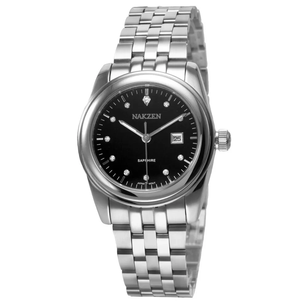 NAKZEN Womens Gold Luxury Quartz Diamond Watch Calendar Display Women Full Steel Wrist Watch Female Clock relogio masculino - Image 7