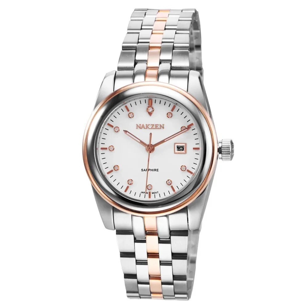 NAKZEN Womens Gold Luxury Quartz Diamond Watch Calendar Display Women Full Steel Wrist Watch Female Clock relogio masculino - Image 8