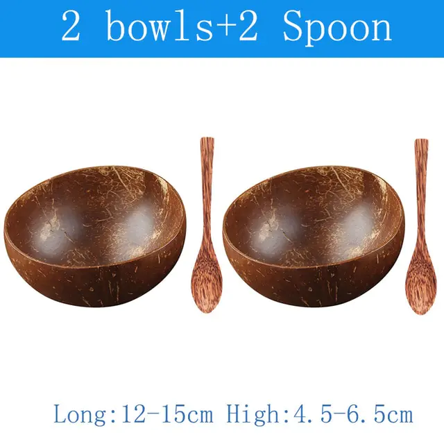 Natural Coconut Bowl Spoon Tableware Set - Image 12