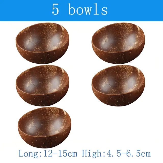 Natural Coconut Bowl Spoon Tableware Set - Image 13