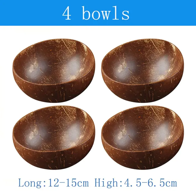 Natural Coconut Bowl Spoon Tableware Set - Image 16