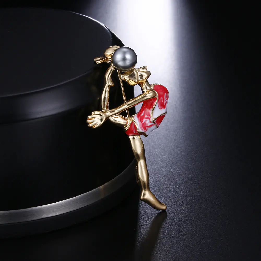 New European Style Brooch with Pearl for Gymnastics - Image 2