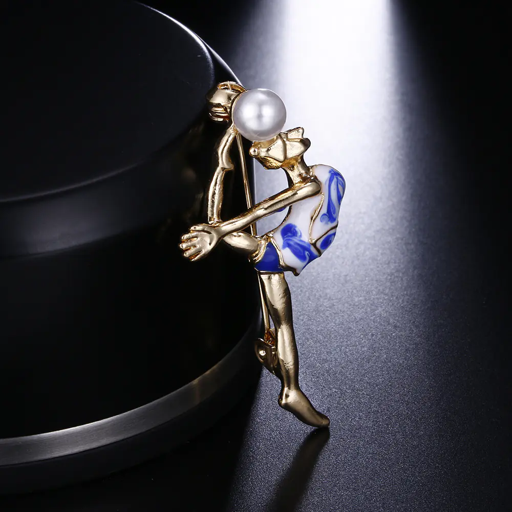 New European Style Brooch with Pearl for Gymnastics - Image 3