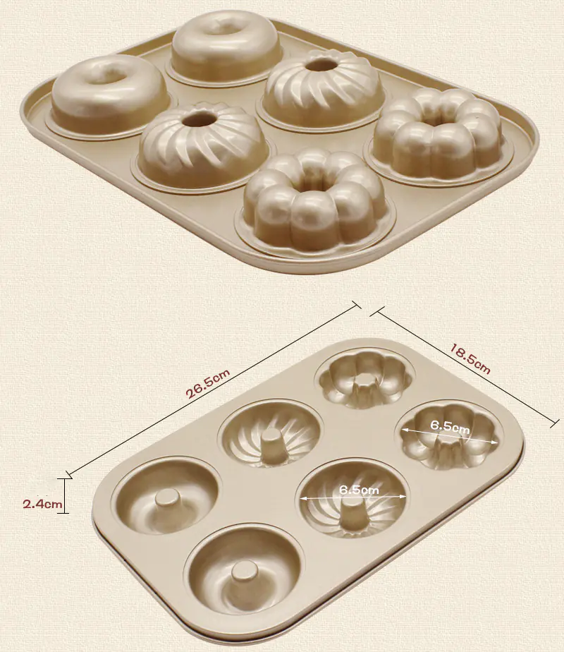 Non-Stick 6-Cavity Baking Tray for Cakes and Donuts - Image 3