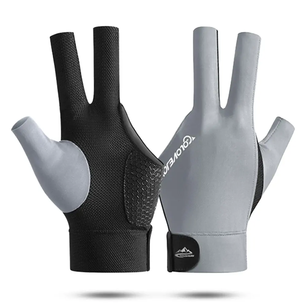 Open Finger Billiard Pool Gloves Adjustable Sticker Polyester Billiard Gloves Portable Lightweight Reusable Training Accessories - Image 4