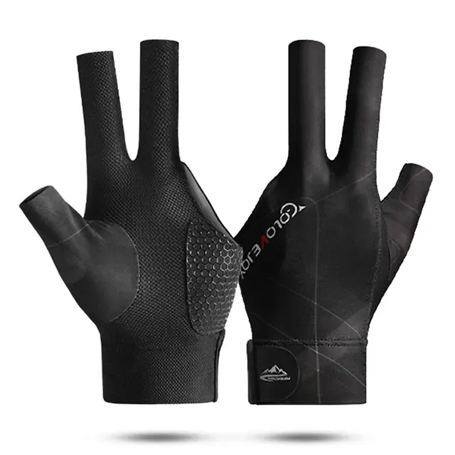 Open Finger Billiard Pool Gloves Adjustable Sticker Polyester Billiard Gloves Portable Lightweight Reusable Training Accessories - Image 9