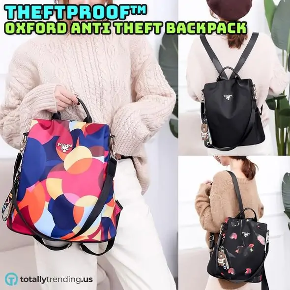 Oxford Printing Design Anti Theft Backpack - Image 4