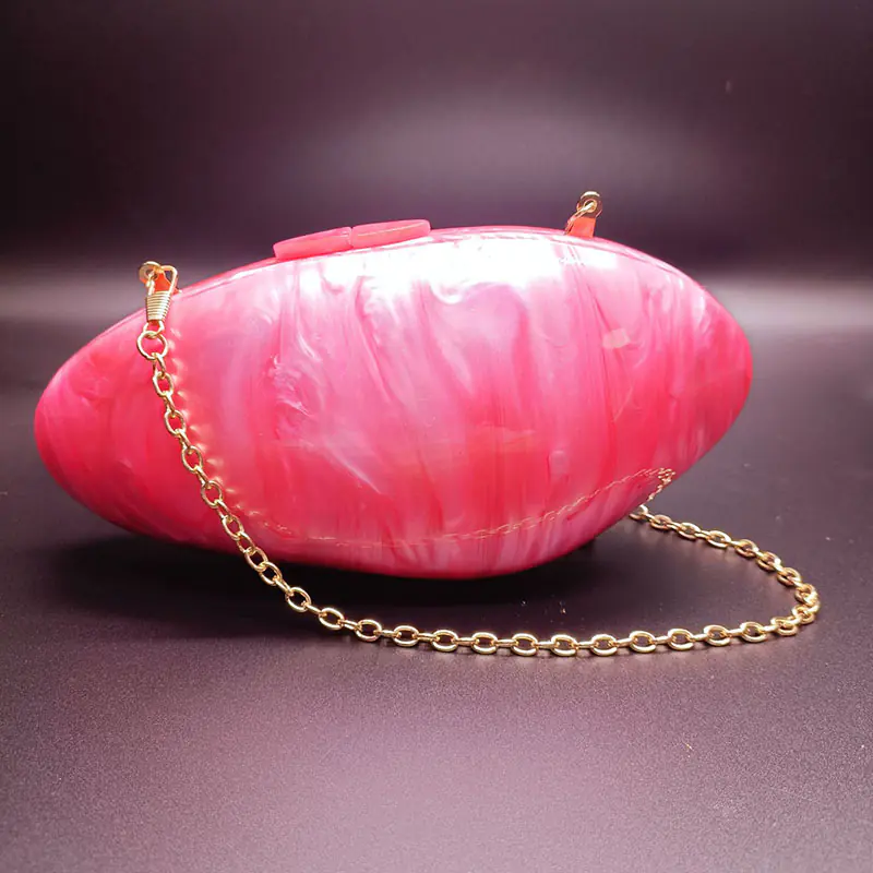 Pearlescent Acrylic Party Clutch Evening Bag Wallet - Image 2